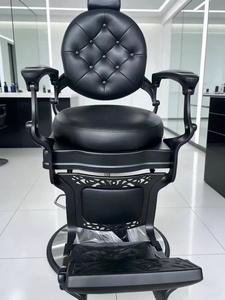 Fauteuil de Barbier Vintage de Luxe Moderne avec Fonction Inclinable pour Salon de Coiffure et Équipement de Barbier - Product Image 1