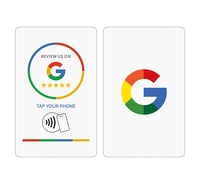 Carte de visite professionnelle Google NFC sans contact en PVC avec puce 13,56 MHz, étanche, support personnalisé pour avis sur les réseaux sociaux