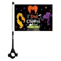 Drapeau de vélo de sport d'extérieur personnalisé en gros 5,5x8 pouces en polyester avec mât en ABS