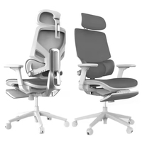 Chaise de bureau ergonomique moderne et confortable, pivotante, avec appui-tête et repose-pieds réglables, certifiée BIFMA, en maille et éponge, pour le bureau à domicile