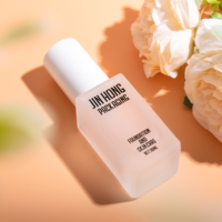 Botol Kaca Foundation Cair Persegi 30ml 1oz dengan Pompa Tekan untuk Kemasan Lotion Krim Wajah