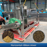 Mélangeur à ruban double à pales en acier inoxydable industriel pour engrais organique, mélangeur horizontal à vis pour substrat