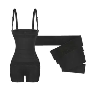 Pakaian Dalam Pembentuk Perut Binder Dapat Dilepas Pinggang Tinggi Premium Bodysuit Penambah Pinggul Seksi untuk Wanita Penurunan Berat Badan Pengangkat Bokong