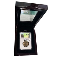 Boîte de rangement pour pièces de monnaie en bois laqué cerise avec couvercle en verre – Offre spéciale