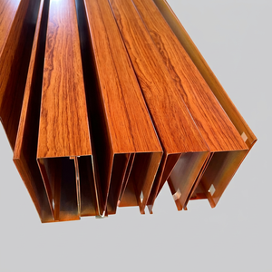 Décoration architecturale en métal avec placage d'aluminium couleur bois personnalisé - Product Image 1