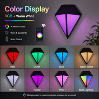 Lampe murale solaire intelligente d'extérieur en aluminium étanche RGB LED avec contrôle par application pour jardin et patio – Vente en gros
