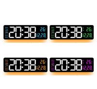 YIZHI Horloge murale numérique avec affichage LED miroir et minuterie de luminosité réglable pour la décoration intérieure et le bureau