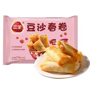 Chinees Traditioneel Ontbijtdessert Zoete Loempia Met Rode Bonenpasta Gemaakt Van Tarwemeel