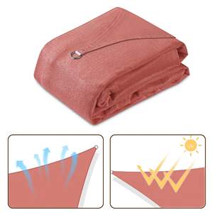 Toldo de Sombra para Patio Exterior DB, Rectangular de 12'x12', Rojo, Protección UV, Material de Polietileno Tejido - Product Image 5