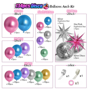 Kit de Guirnalda de Globos con Temática Disco de 134 Piezas para Decoración de Fiestas de Cumpleaños y el Hogar - Product Image 4