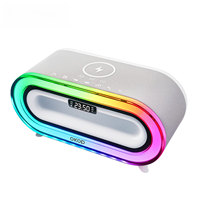 Wekker White Noise Speaker Stof Met Radio Tf Aux Muziekspeler Led 15W Draadloze Oplader Draadloze Audio Smart Desktop