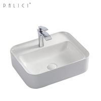 Lavabo de salle de bains en céramique, personnalisé, blanc, évier à comptoir, lavage à la main, 1 pièce