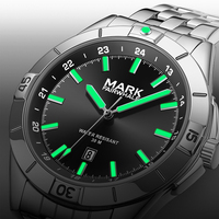 Montre à quartz pour homme Mark Fairwhale, aiguilles lumineuses, boucle papillon, étanche 30 m, verre trempé, montre sport pour poignet FW-5810