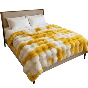 Couverture en fausse fourrure de lapin douce et moelleuse, tricotée, tie-dye, pour lit double, vente en gros Zhengtai - Product Image 5