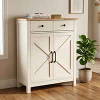 Buffet de cuisine avec étagère réglable, 2 tiroirs et 2 portes, meuble pour salon