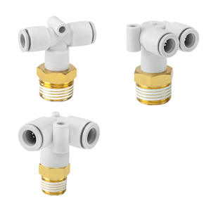 Conector Neumático en T de Doble Tubo con Rosca Positiva KQ2T/KQ2D/KQ2LU-04/6/8/10-M5/01/02/03S, Acoplador Rápido de Latón, Cobre y Plástico - Product Image 1