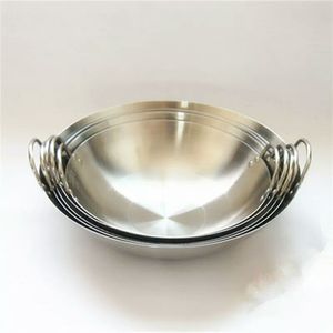 <span class=keywords><strong>Wok</strong></span>-sartén profesional de acero inoxidable, 32-80cm, dos mangos - Product Image 6