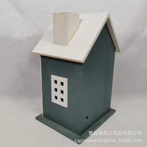 Comedero para Pájaros de Madera, Pintado de Azul, de Madera Contrachapada, Independiente, para Exteriores, Casa para Pájaros de Jardín Xh 111 - Product Image 4