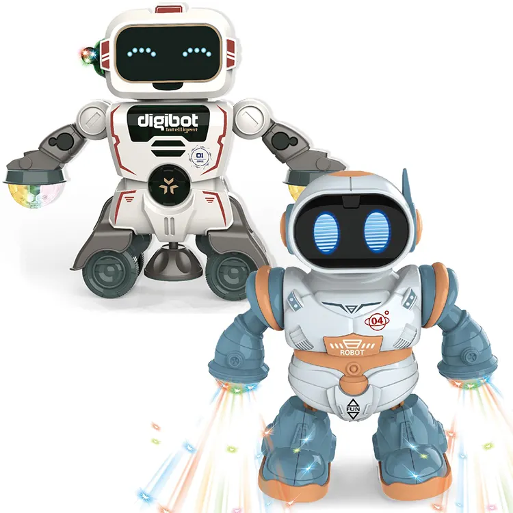 Nieuwe Leuke Kinderen Voor De Vroege Educatie Elektrische Roterende Robot Flipping Dance Zingende Lichte Muziek Robot Speelgoed