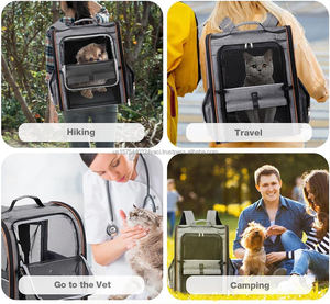 Dog Cat Backpack <b>Carrier</b> Expandable Pet <b>Carrier</b> Backpack for Small Medium Dogs Cats Foldable <b>Puppy</b> <b>Carrier</b> for Travel Hiking - Product Image 6
