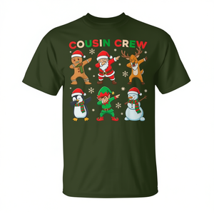 Camiseta navideña unisex para adultos con diseño de Cousin Crew Dabbing Santa Elf Friends - Product Image 2