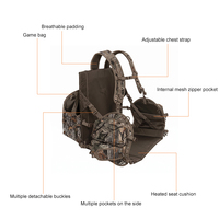 Gilet de chasse multifonction léger et camouflage Mydays Outdoor avec siège chauffant rabattable