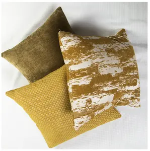 High Quality Fancy Orange Jacquard Throw Pillow Cases Luxury European Style Jacquard Cushion Covers