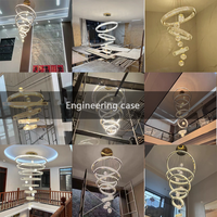 Lustre en spirale dorée de luxe avec cristaux, pendentif sphérique lumineux à plusieurs niveaux pour salon, salle à manger, grand hall, hôtel, luminaire de plafond