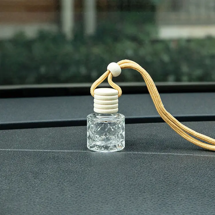 Bouteille de parfum désodorisant de voiture bouteille en verre suspendue de voiture diffuseur de parfum vide bouteille de parfum suspendue de voiture givrée vide