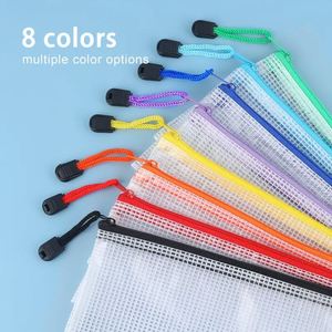 Clear Nylon Zipper <b>File</b> Organizer A4 - Water Resistant PVC Mesh Document Pouch for School Office Business Travel - Product Image 3
