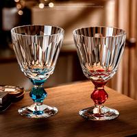 Verres à whisky modernes en cristal K9 sans plomb de qualité supérieure, gravés au laser, avec base en pierres précieuses rouges et bleues pour l'alcool, le bourbon, les cocktails et la décoration