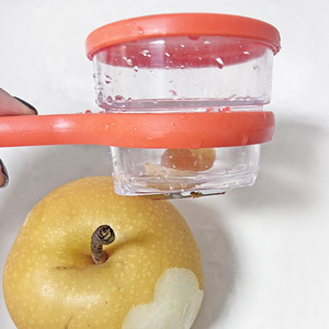 Pelador de frutas y verduras creativo con caja de almacenamiento, pelador de frutas y verduras antisalpicaduras, pelador de frutas. - Product Image 2
