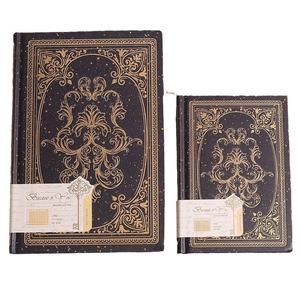 สมุดโน้ตปกแข็งแบบโค้ง A5 A6 ลายวินเทจ ปิดผิวด้วยฟอยล์ทอง พร้อมกระดาษป้องกัน  แบบวางราบได้  พร้อมริบบิ้น  สมุดแพลนเนอร์/ไดอารี่  112 แผ่น - Product Image 1