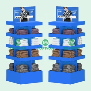 Tùy chỉnh siêu thị cửa hàng bán lẻ giấy hiển thị giá Pop tông sàn hiển thị đứng quần áo T-shirt hat tông hiển thị - Product Image 1
