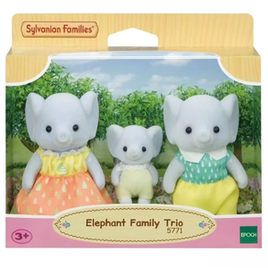 Jouet de jeu de rôle pour enfants : Figurine animal floqué en boîte mystère, Trio de famille d'éléphants <span class=keywords><strong>Sylvanian</strong></span>, Cadeau - Product Image 2