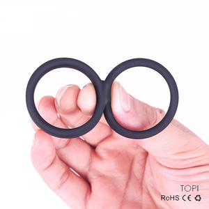Nouvel anneau de pénis pour homme adulte à double anneau de verrouillage <span class=keywords><strong>original</strong></span>, ensemble d'anneaux en silicone pour retarder l'éjaculation, dispositif de masturbation pour hommes - Product Image 4