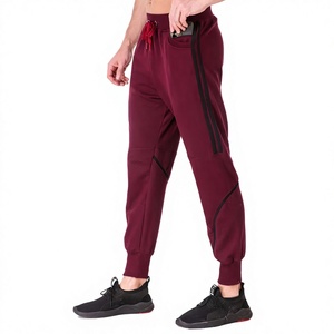 Pantalones Deportivos para Hombre LONG MISSION INDUSTRY, Color Granate, 100% Algodón, Transpirables, Ecológicos, Ligeros, Cintura Elástica con Cordón - Product Image 2