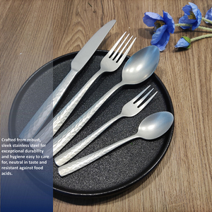 En gros, Ensemble de couverts en acier inoxydable noir pour cuisine, restaurant, mariage, comprenant couteau, cuillère, fourchette - Product Image 2