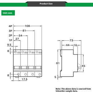 Schneider C120H миниатюрный выключатель высокого тока воздушный выключатель 3P C 80A 63a 100a Mcb умный выключатель - Product Image 3