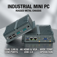 Computadora Industrial en Caja Automatizada J6412 N100 I3-4005U CPU, Doble LAN, USB, COM, HD, VGA, WiFi, 4G Opcional, Compatible con Windows y Linux