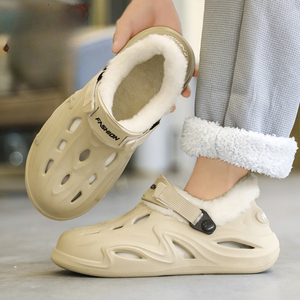 Chaussons chauds en polaire pour hommes, chaussures décontractées à plateforme pour l'automne et l'hiver, <span class=keywords><strong>sabots</strong></span> et mules en fourrure pour femmes - Product Image 2