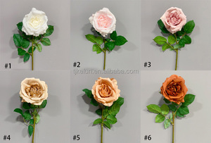 GJ-AF10-4 ช่อดอกกุหลาบสัมผัสเหมือนจริงจากโรงงาน OEM สีแดงขาว ดอกกุหลาบประดิษฐ์ทำมือ สำหรับงานแต่งงาน - Product Image 5