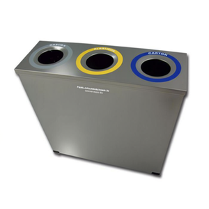 Pattumiera Rettangolare Inox 2207 a Tre Scomparti per Raccolta Differenziata - Product Image 2