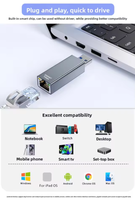 Adaptateur Ethernet Gigabit USB C vers RJ45 YUCHEN, convertisseur réseau filaire USB 3.0, alliage d'aluminium, 1000 Mbps pour ordinateur portable
