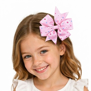 3,2 inch zonnebloem grosgrain lint strikjes haarspeldjes meisjes haar strikjes boetiek haarspeld hoofdband kinder haaraccessoires - Product Image 4