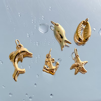Breloques en acier inoxydable EManco pour la fabrication de bijoux, thème animaux marins pour enfants : coquillages, queues de poissons, hippocampes japonicus