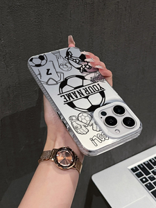 <span class=keywords><strong>Coque</strong></span> de protection antichoc en TPU personnalisable <span class=keywords><strong>avec</strong></span> nom et numéro, motif football doodle, peinture UV, argent réfléchissant pour - Product Image 6