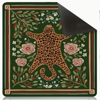 Tapis de jeu de mahjong vintage imprimé floral et animalier, carré, en caoutchouc antidérapant, réduction du bruit, pour le mahjong américain