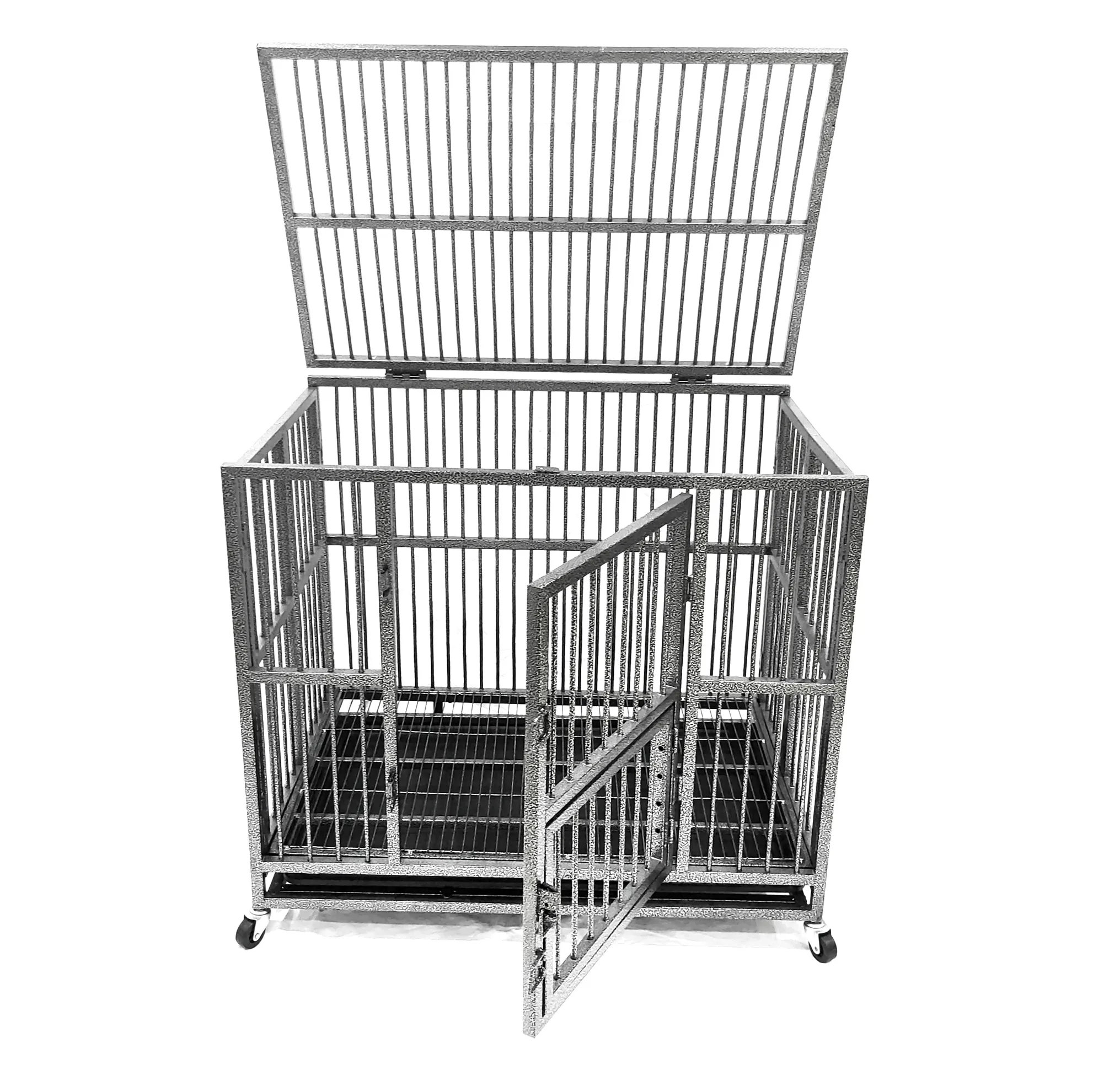 Nhà Máy Bán Buôn Thân Thiện Với Môi Kim Loại Có Thể Gập Lại Lớn Heavy Duty Pet Dog Crate Dog Cage MH-FHD36