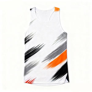 Custom Multi Color Men Seamless Ultra Lightweight Polyester Tank Tops Quick Dry Running Events Breathable Marathon Race <b>Vest</b> - Product Image 4